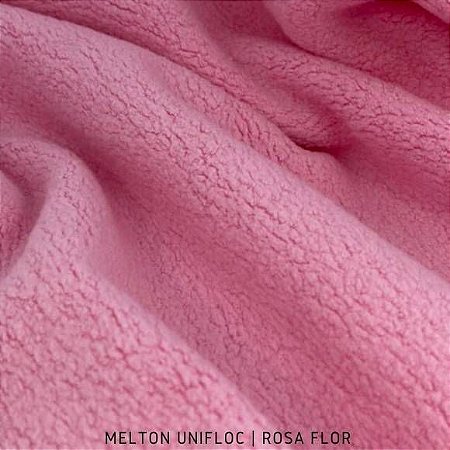 Melton Unifloc Rosa Flor tecido Macio, Absorvente e não Desfia