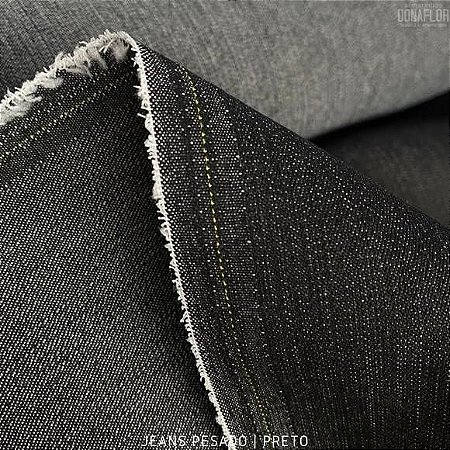 Jeans Leve Preto tecido 100% Algodão - 1.40Largura