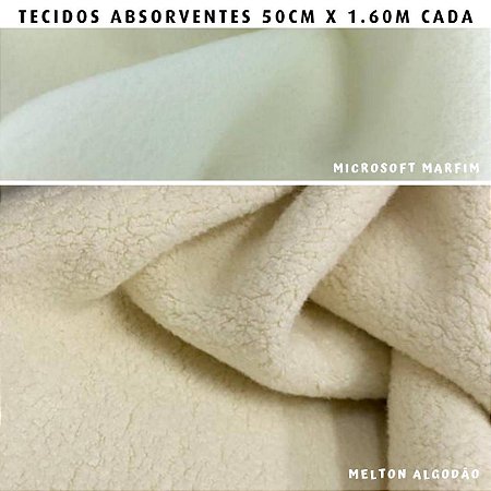 Melton Algodão e Microsoft Marfim tecidos Absorventes, Artesanato