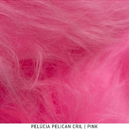 Pelúcia Pelicancril Pink tecido pelo Alto 95mm e base firme