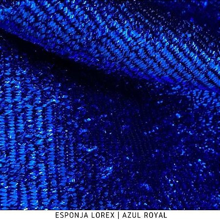 Esponja Lurex Azul Royal tecido Metalizado para Artesanatos