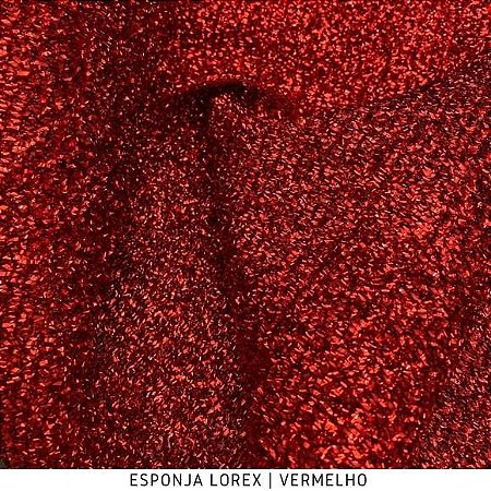 Esponja Lurex Vermelho Bandeira tecido Metalizado para Artesanatos
