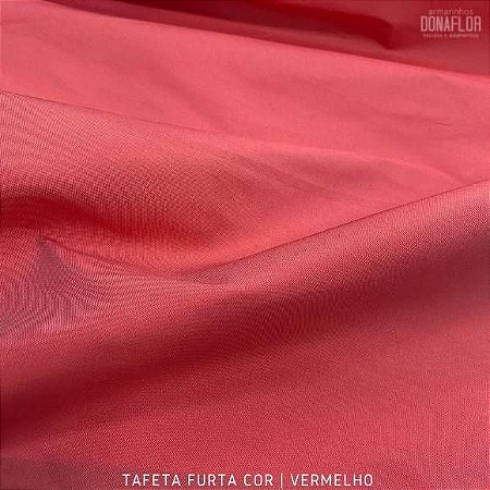 Tafetá Vermelho tecido Brilho Luxuoso para Vestidos e Costura Criativa - Medida 1m x 1.40m