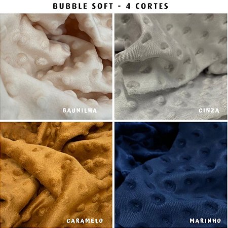 Bubble Soft 4Cortes, tecido Aveludado com bolinha em relevo