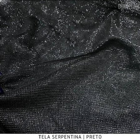 Microtule Tela Serpentina Preto tecido Brilho e Maleável para Fantasias e Decorações 50cmx1,40m