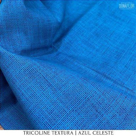 Tricoline Textura Azul Celeste tecido 100%Algodão - 1,40Largura
