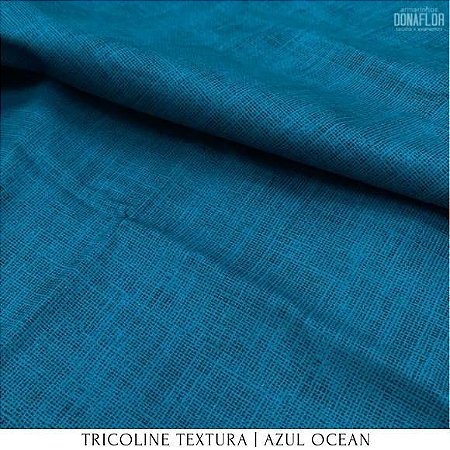 Tricoline Textura Azul Ocean tecido 100%Algodão - 1,40Largura