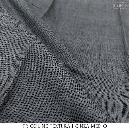Tricoline Textura Cinza Médio tecido 100%Algodão - 1,40Largura