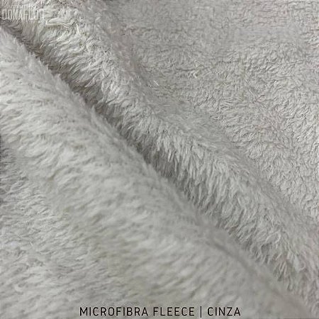Microfibra Fleece Cinza tecido Felpudo e Macio, aspecto de cobertinha