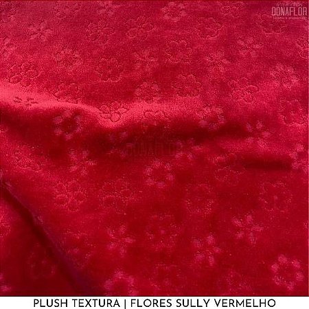 Plush Textura Sully Vermelho , tecido Aveludado com Desenhos