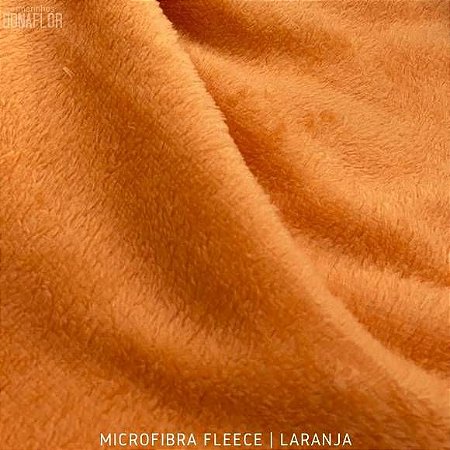 Microfibra Fleece Laranja tecido Felpudo e Macio, aspecto de cobertinha