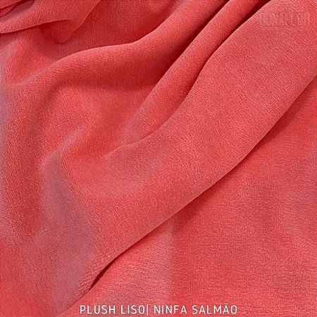 Plush Ninfa salmão  tecido toque Aveludado e Leve Brilho