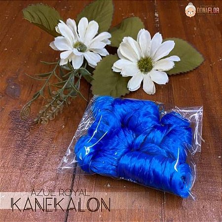 Kanekalon Azul Royal 15cm Cabelo de Anjo Sintético para Bonecas e Bichos