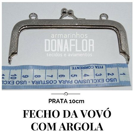 Fecho da VovÃ³ Prata com Argola  10cm