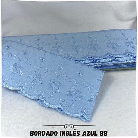Bordado Inglês Azul 7,5cm Largura