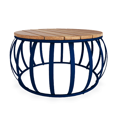 Mesa Centro Wood - Cor Azul Marinho