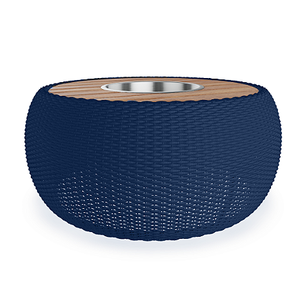 Mesa Centro Rope com Champanheira - Cor Azul Marinho