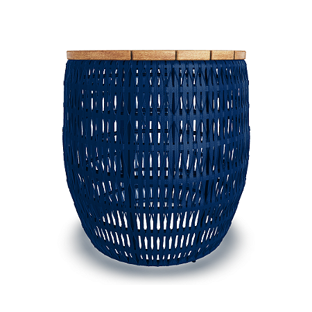 Mesa lateral Trançare - Cor Azul Marinho