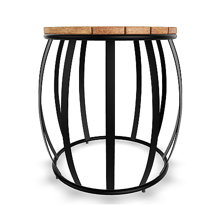 Mesa lateral Wood - Cor Preto