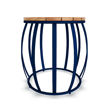 Mesa lateral Wood - Cor Azul Marinho
