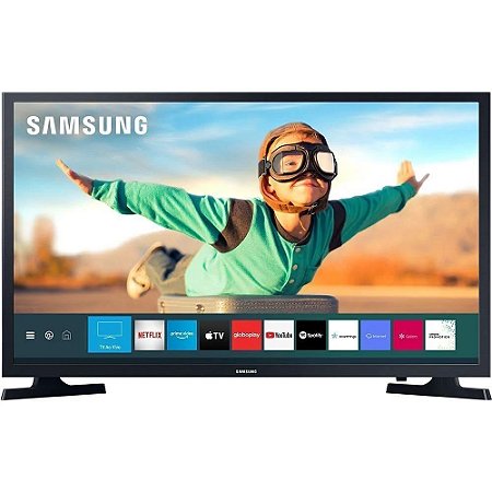 Smart TV LED 32'' Samsung Tizen HD 32T4300 2020 - WIFI, Plataforma Tizen 2 HDMI 1 USB - Preta