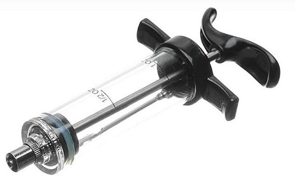 Injetor de Temperos Seringa em Acrílico e Aço Inox