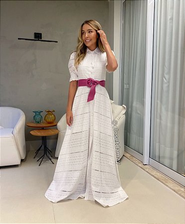 vestido branco tecido lese
