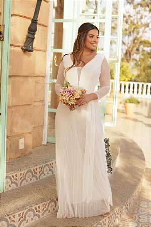 vestido longo saia de tule