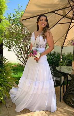 vestido musseline noiva