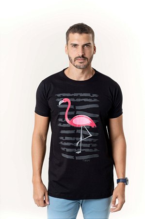 Camiseta Preta Maori Flamingo