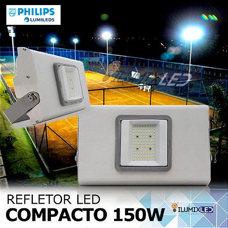 Refletor LED SMD 150w Compacto | Bivolt | IP66 | 18.000 Lúmens | LED PHILIPS | LINHA PROFISSIONAL