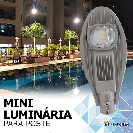 Mini Luminária LED Pública Pétala para Poste 50w | Bivolt | IP66 | 7.000 Lúmens | LED PHILIPS | Para Rua ou Condomínio