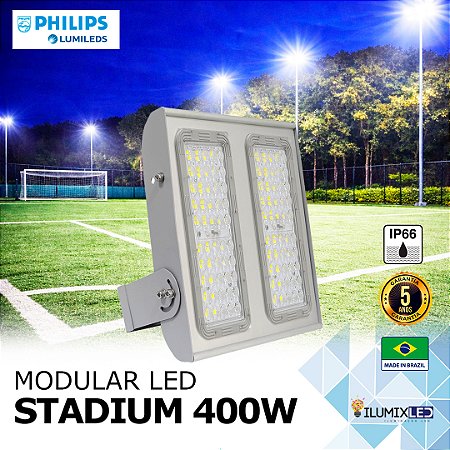 Refletor LED SMD 400w Modular STADIUM | Bivolt | IP66 | 64.000 Lúmens | LED PHILIPS | LINHA PROFISSIONAL