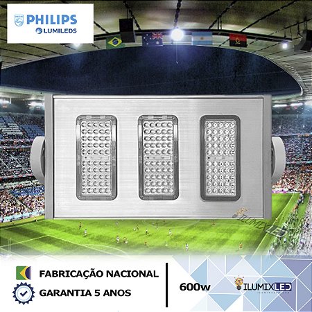 Refletor LED SMD 600w Modular STADIUM | Bivolt | IP66 | 84.000 Lúmens | LED PHILIPS | LINHA PROFISSIONAL