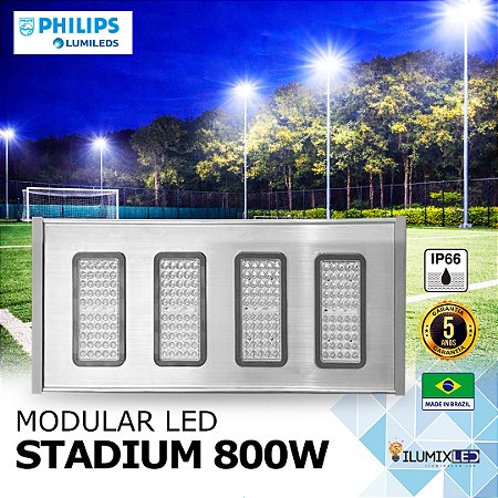 Refletor LED SMD 800w Modular STADIUM | Bivolt | IP66 | 128.000 Lúmens | LED PHILIPS | LINHA PROFISSIONAL