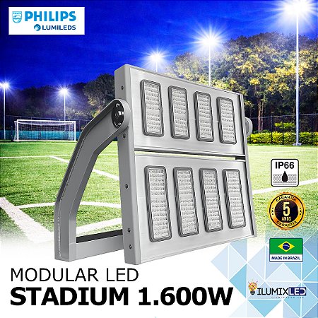Refletor LED SMD 1.600w Modular STADIUM | Bivolt | IP66 | 256.000 Lúmens | LED PHILIPS | LINHA PROFISSIONAL