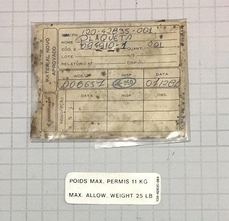 PLAQUETA - 120-42835-001