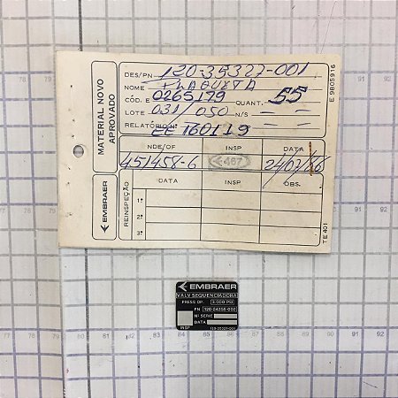 PLAQUETA - 120-35327-001