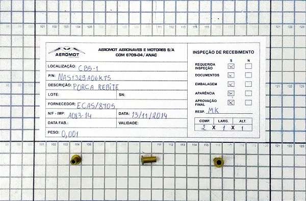 Porca Rebite NAS1329A06K