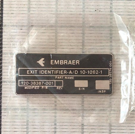PLACA - 120-38387-001