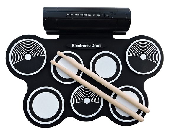 Bateria Eletrônica Roll Up Konix-MD759- Kit completo c/fonte