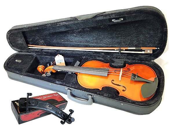 Kit Violino Barth Violin Nt 4/4 com Estojo (BK), Arco , Breu + Espaleira
