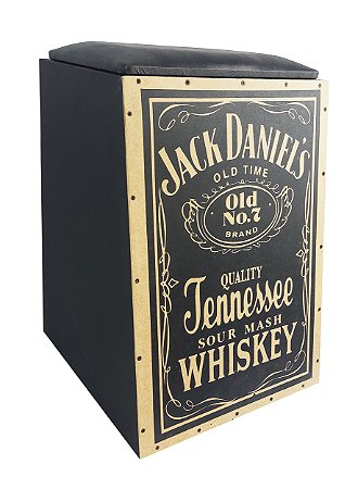 Cajon Jaguar K2 Pro Eletro Acústico Inclinado - modelo Jack Daniels