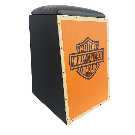 Cajon Jaguar K2 Pro Eletro Acústico Inclinado - estampa Harley Davidson LR