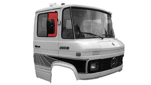 VIDRO LATERAL MÓVEL CAMINHÃO MB 608 COM FURO