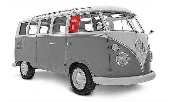 Vidro de Porta Fixo Kombi Corujinha