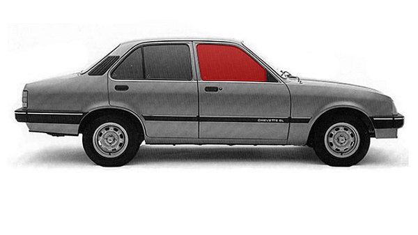 Vidro de porta Dianteira Chevette 4 Portas