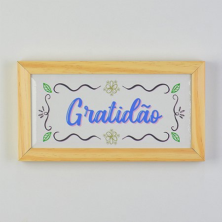 Quadro Azulejo Gratidão XI-34