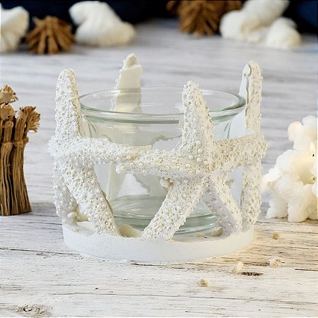 Porta Velas Estrela Branco YS-53