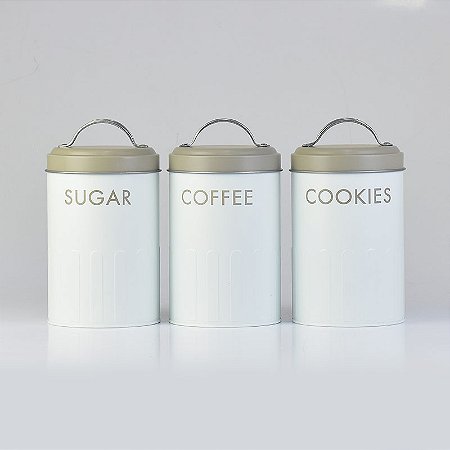 Jogo C/3 Potes Cookie, Coffee, Sugar YX-10